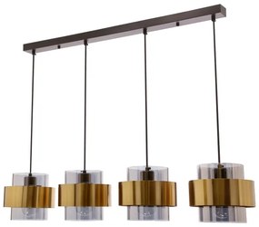 Csillár zsinóron SPIEGA 4xE27/60W/230V arany/fekete