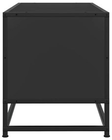 fekete szerelt fa és fém TV-szekrény 80x34,5x40 cm
