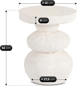 Modern kerek dohányzóasztal LOVI 41 cm krém-bézs
