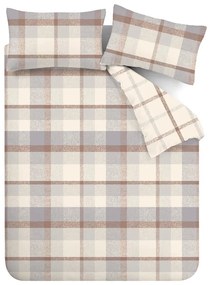 Szürke-krémszínű kétszemélyes flanel ágyneműhuzat 200x200 cm – Catherine Lansfield
