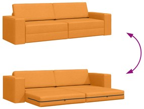 Faliszófa Ágy 2-az-1 Sötét Sárga 245x150x60.5 cm Szövet