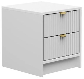Éjjeliszekrény Rozoma 2SZ (fehér velvet + arany) . 1104521