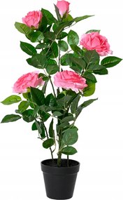Mesterséges Rózsa cserépben Rózsaszín dekoratív virág 56cm
