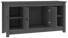 szürke tömör fenyőfa TV-szekrény 103 x 36,5 x 52 cm