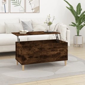 Füstös tölgy színű szerelt fa dohányzóasztal 90 x 44,5 x 45 cm