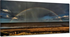 Vászonkép 180x90 Szivárvány a tengerparton
