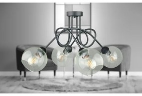 Felületre szerelhető csillár  EVIE 4xE27/60W/230V antracit/átlátszó