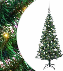 vidaXL Mesterséges, előre világított karácsonyi fa Zöld 150 cm