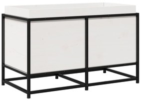 fehér tömör fenyőfa kerti virágláda 80 x 40 x 50 cm