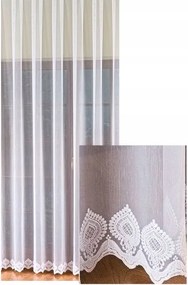 Függöny Fehér Hímzés Alsó Elegáns Egyszerű Béka Szalaggal Alagút Sz.210x170