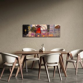Kép - Moulin rouge, Párizs, Franciaország (órával) (90x30 cm)