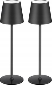 2 db-os Led asztali lámpa szett 3000 K Usb-c Fekete