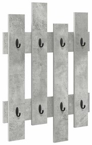 Fali Kabáthorog tárolóval Beton szürke 60 x 3 x 82 cm Faanyag