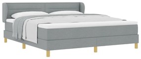 vidaXL Boxspring Ágy Mattal Világosszürke 180x200 cm Szövet