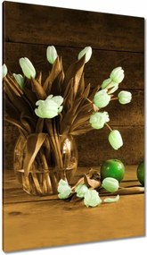 Vászonkép 80x120 Tulipánok szépiában