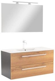 Vario Clam 100 komplett fürdőszoba bútor antracit-tölgy