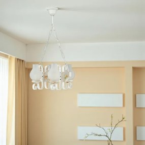 Brilagi - Láncos csillár QUEEN 4xE14/40W/230V bükk/krémszínű