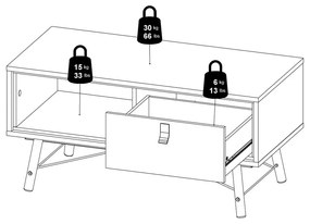 Sötétbarna dohányzóasztal 48x102 cm Ry – Tvilum