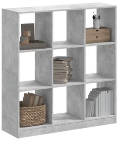 betonszürke szerelt fa könyvespolc 102 x 32 x 108 cm