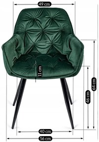 Zöld Bársony Étkezőszék. POLA