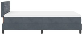Boxspring Ágy Matraccal Sötétszürke Kicsi Kétszemélyes Bársony