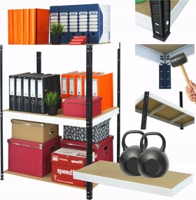 Tárolószekrény garázs fém állvány Helios 106x120x50cm 3Px275kg Pl