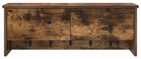 Fali Kabáthorog polcokkal Füstölt tölgy 80 x 20 x 30 cm Faanyag