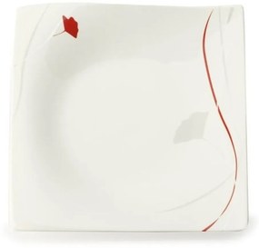 Passion desszerttál, Maxwell & Williams, 18 x 18 cm, porcelán, fehér/piros