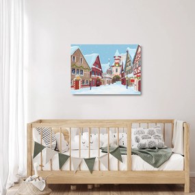 Kép - téli sikátor (üvegen) (70x50 cm)