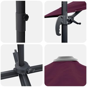 Cantilever Roma Napernyő Piros és Fekete 352 x 251 x 260 cm