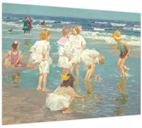 Üveg kép - Edward Henry Potthast, A Holiday, reprodukciók (70x50 cm)