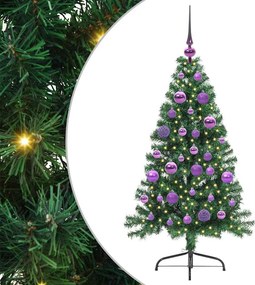 vidaXL Mesterséges, előre világított karácsonyi fa Zöld 120 cm PVC