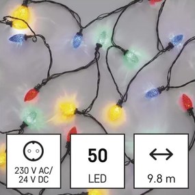 LED Karácsonyi kültéri lánc 50xLED/8 mód 14,8m IP44 többszínű