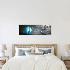 Sötétkék gömbök képe (órával) (90x30 cm)