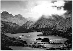 Poszterek 100x70 Falu Sils Maria kilátás