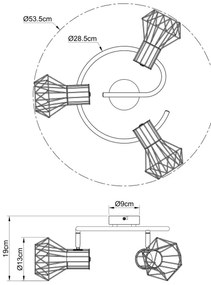 Globo 54017-3M - Spotlámpa PRISKA 3xE27/40W/230V