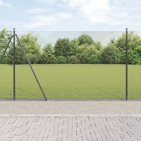Hegesztett Drótkerítés 7 Flangás Oszloppal Szürke 1.4x10 m Acél