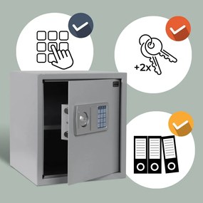 Deuba SECURITY elektromos bútorszéf, 35 x 40 x 40cm, ezüst