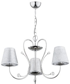 Csillár láncon UNITY 3xE27/15W/230V fényezett króm