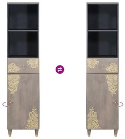 Széf fiókkal Szürke 38 x 33.5 x 160 cm Tömör mangófa