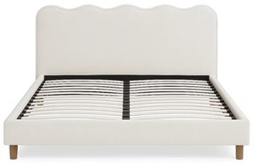 Kárpitozott Franciaágy Krémszínben. 160x200 IZMIR