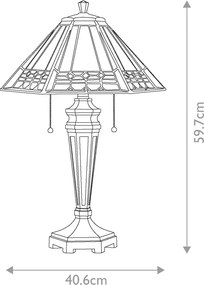 Quoizel ARDEN QZ-ARDEN-TL Asztali lámpa 2x60W/E27