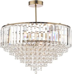 LAURA ASHLEY 3637913-Q VIENNA Kristály Mennyezeti Lámpa Antik Sárgaréz, Fehér G9 IP20