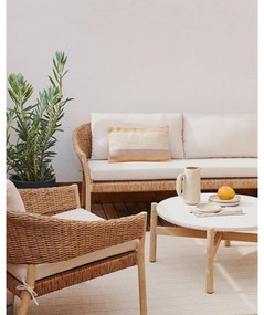 Krémszínű-natúr színű eukaliptusz négyszemélyes kerti lounge szett Pola – Kave Home