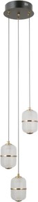 ITALUX PND-34375-3-BK ALANI Többágú Függesztett Lámpa Matt Fekete, Átlátszó, Arany LED IP20