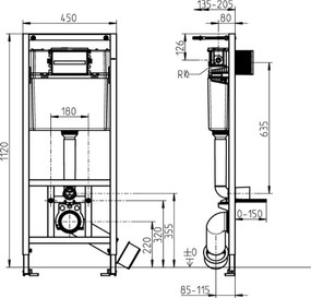 Függesztett WC + WC-ülőke ARCHITECTURA + nyomólap + beépíthető modul + alátét