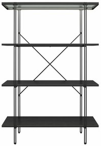 Fekete könyvespolc tölgyfa dekorral 79x117 cm Wainwright - Queer Eye