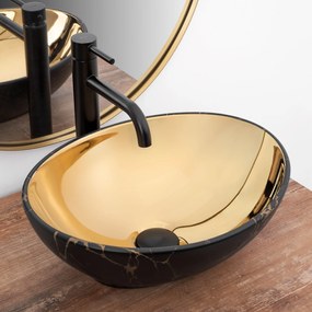 Pultos mosdó Rea Sofia in Gold marble black