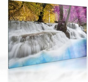 Egy kép Erawan vízeséséről az erdőben (üvegen) (70x50 cm)