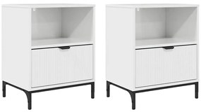 Éjjeliszekrények 2 pcs Magasfényű fehér 49 x 36 x 61 cm Faanyag
